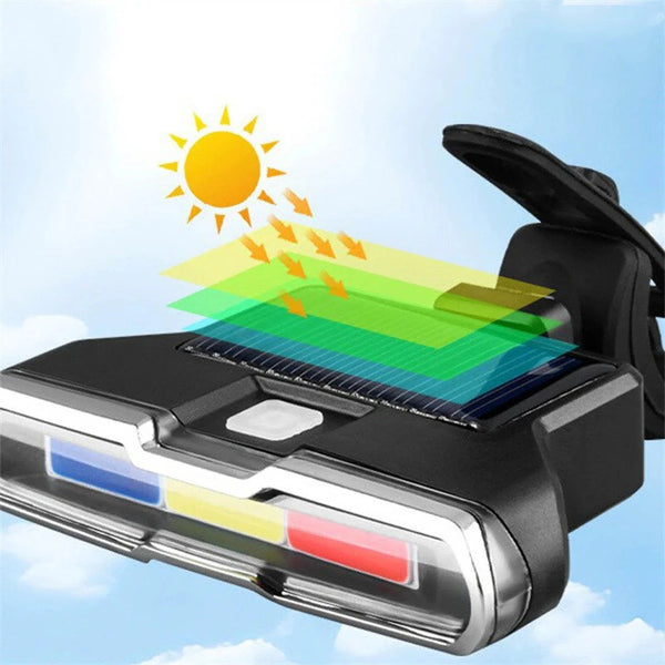 Bikight Solar Bike Taillight 300mAh Battery 7 Light Modes Type-C Charging IPX7  Waterproof Bicycle Rear Light for MTB Bike Motorcycle Electric Vehicle