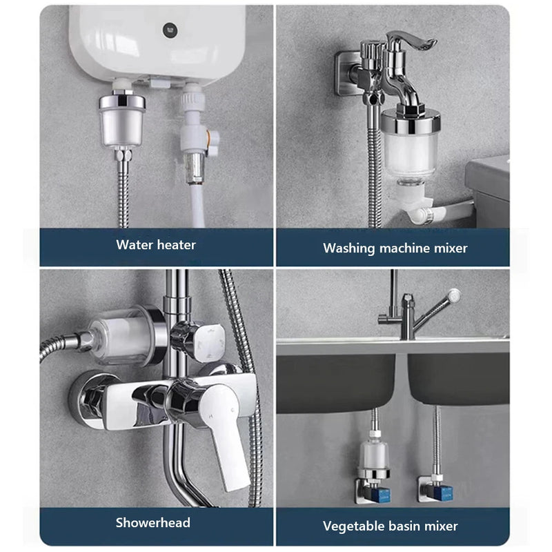 Universal Shower Filter for Faucet Shower Head Water Outlet Cleaner Kits Universal Faucet Filter Kitchen Bathroom Shower Household Filter PP Cotton Filter