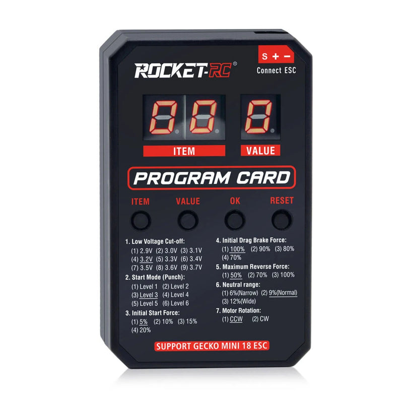 Surpass Hobby ROCKET LED Program Card for Rock Crawler Gecko Series MINI 18 30A ESC Brushless Waterproof Electronic Speed Controller RC Car Vehicles Parts