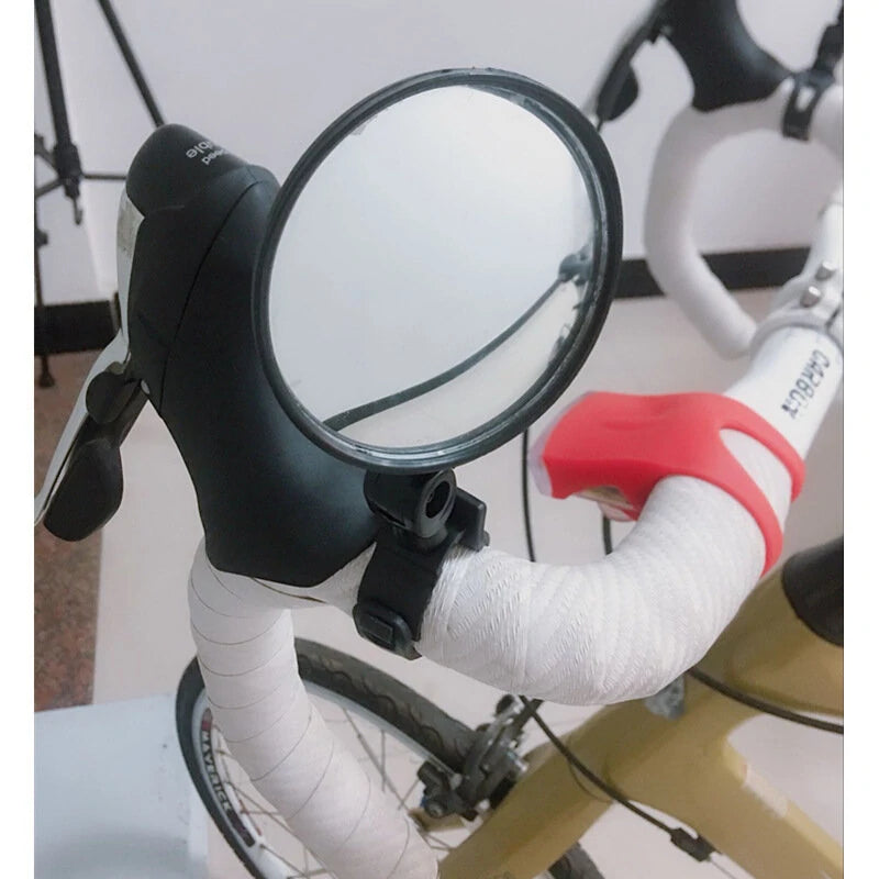 8cm Rear 360 Degree Rotation Adjustable Bike Mirrors Universal Handlebar Mount Bike Cycling Reflector Safety View Mirror
