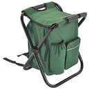 IPRee Outdoor Folding Camping Fishing Chair Stool Portable Backpack Cooler Insulated Picnic Bag Hiking Seat Table Bag Camping Fishing Gear