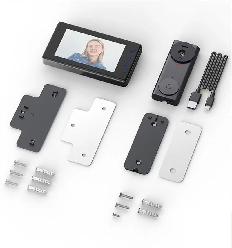 M17A Visual Doorbell 2.4G Wireless 4.3 Inch IPS Screen 640x480 Resolution 1500mAh Battery Long Range Easy Installation