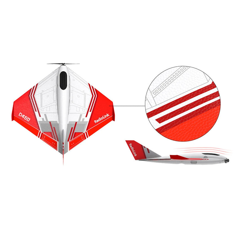 RadioLink Turbot D460 Scale Model 480mm Wingspan EPP 4KM Control Distance 1600KV Brushless Motor RC Airplane Fixed Wing PNP/RTF Gyroscope Assist for Beginners