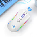 HXSJ T69 2.4G Wireless Gaming Mouse with RGB Lighting 1000-4800DPI Type-C Rechargeable 650mAh 8 Button Mouse for PC Gaming Office Working