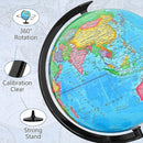 32CM Educational World Globe with Weighted Base Classroom Decorative Large Earth for Students Geography Teachers 360 Rotating Interactive Globe with World Map-Learning Tool Educational Toys