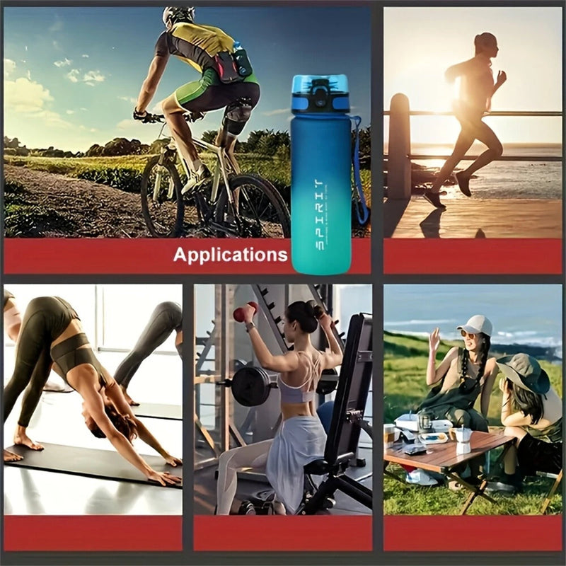 IPRee 1L Large Capacity Sports Water Bottle Leak Proof Colorful Plastic Cup Drinking Outdoor Travel Portable Gym Fitness Jugs