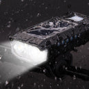 Solar Rechargeable Bike Headlight LED Super Brightness 4000mAh Battery Waterproof 4 Light Modes Warning Flashlight with 120dB Horn for Night Cycling