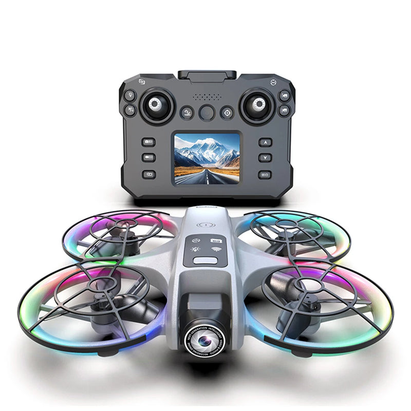 XKJ K200 MAX WiFi FPV with LCD Screen Controller HD Dual Camera Electrically Adjustable Optical Flow Hover Automatic Obstacle Avoidance Dazzling 7-Lights Circle Protection Brushless 2.4G 4CH 6-Axis Remote Control Toys RC Drone Quadcopter RTF