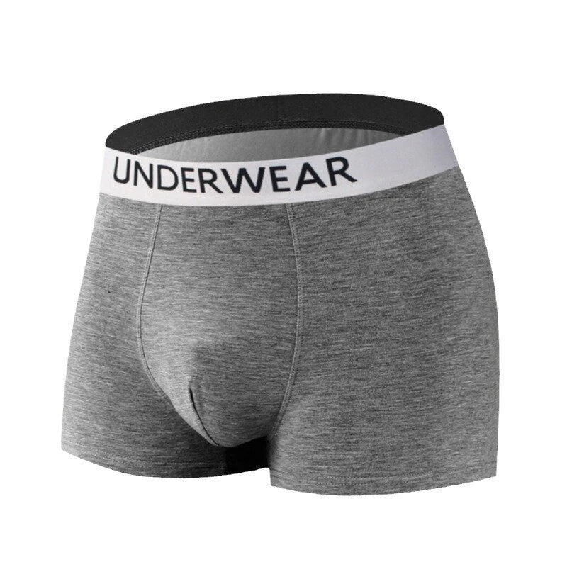 4pcs Men's Underwear, Fashion Waistband Cotton Casual Mid-waist Boxer Briefs Shorts, Breathable Comfy Stretchy Boxer Trunks, Sports Shorts
