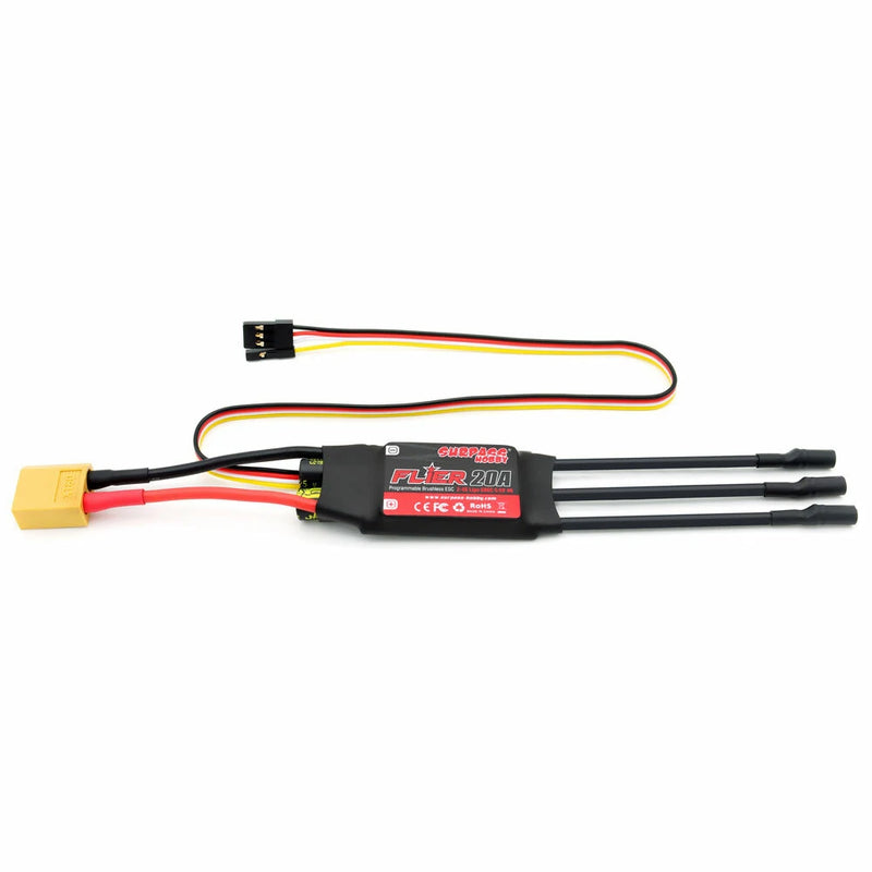 SURPASS-HOBBY FLIER Series New 32-bit 20A Brushless ESC With 5.5V/4A BEC Support Programming for RC Airplane