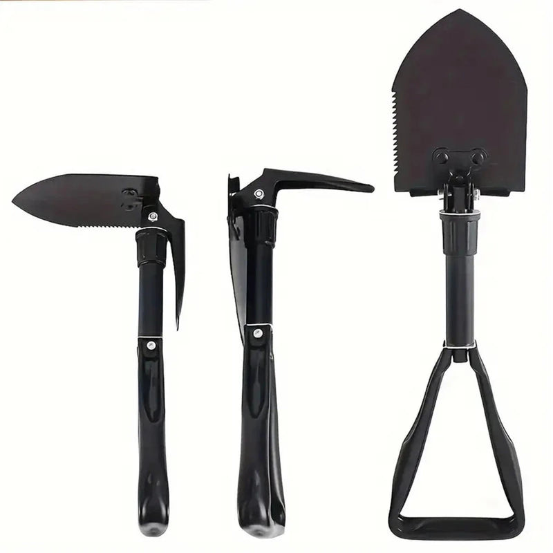 IPRee Outdoor Folding Shovel Steel Multifunctional Camping Tool Survival Shovel With Storage Bag For Outdoor Adventures