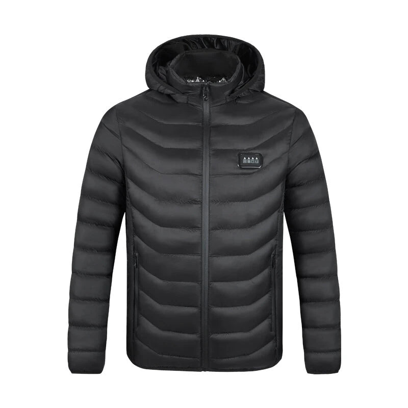 TENGOO HZ-23 23 Zones Heated Jacket - Four-control, USB & DC Port, Smart Thermal Warm Jacket Uniex Heated Hooded Coat Outdoor Sportswear