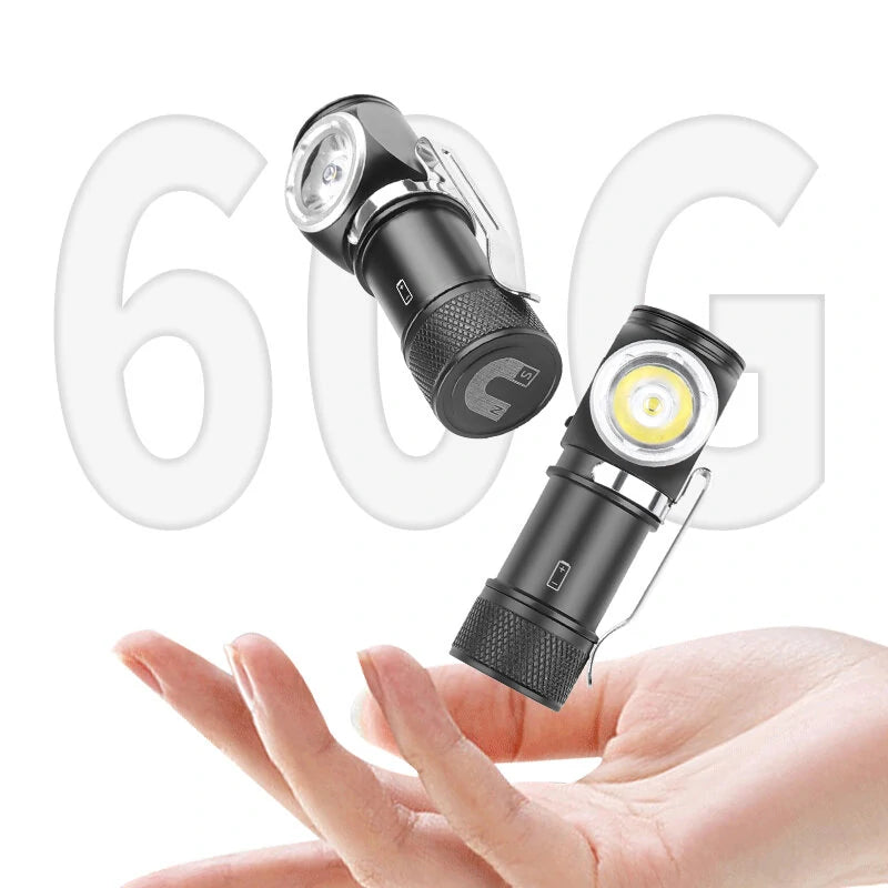 P8 LED 600LM Mini Flashlight Built-in Battery Type-C Charging Portable Strong Light Multi-Function With Magnet Pen Clamp Head Light