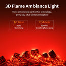 1500W 3D Dynamic Flame Heater PTC Rapid Heating Heater 2 Gear Hot Wind Ambient Light 4 Gears Timing Function for Home Office