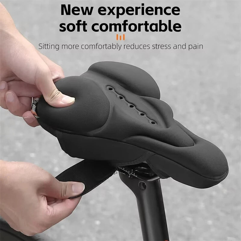 WEST BIKING Silicone High Elastic Bicycle Cushion Cover Breathable Soft Bike Seat Cushion with Rainproof Protection for Outdoor Riding