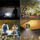 Portable 4 Speed Camping Fan with Rechargeable Battery Cordless Outdoor Cool Ceiling Fan with LED Light Air Circulators