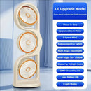 Tevorex Three Head Desktop Portable Fan 360Rotation Oscillation Multi-Angle Adjustment USB Rechargeable Cooling Efficiency Silent Fan for Home Office