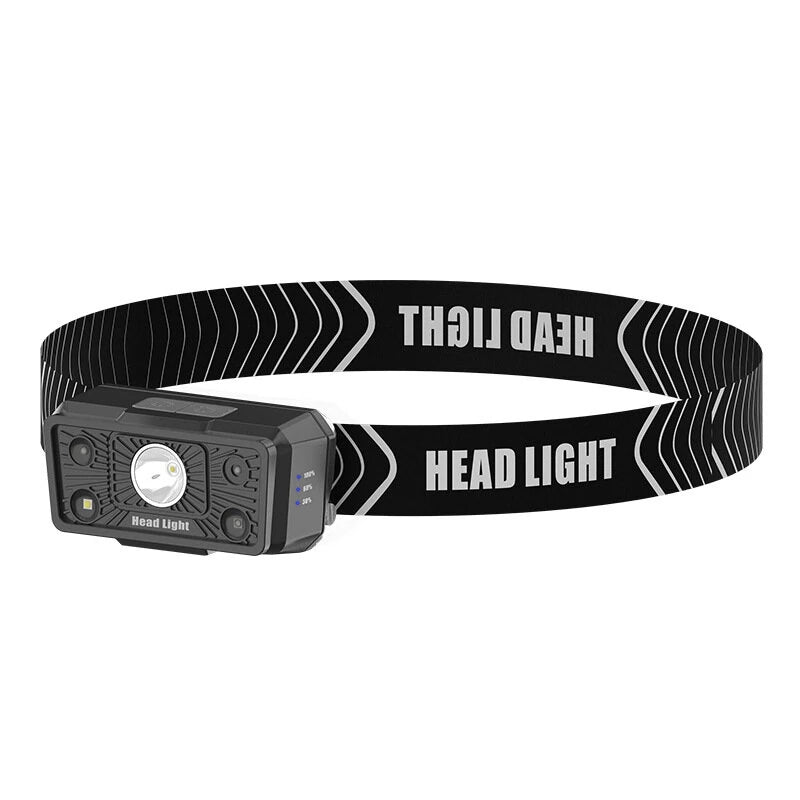 USB Rechargeable Powerful Sensor Headlamp Fishing Camping Head Flashlight 5 Mode Waterproof Spotlight Headlights Front Lantern for Fishing Camping Hiking