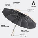 10 Ribs Fully Automatic Handle Umbrella 106cm Detachable Handle Reverse Opening UV Umbrella with Windproof Reflective Stripe Reverse Fold Umbrella Carabiner Travel