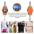 300kg Portable Handheld Scale Crane Scale Electronic Crane Scale LCD Digital Weighing Tool Industrial Heavy Duty Weight Stainless Steel Hook Scale Hanging Scale