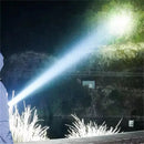 IPRee Solar Light LED Handheld Flashlights Type-C Rechargeable Portable Torch with 4 Modes COB Emergency Red and Blue Searchlight