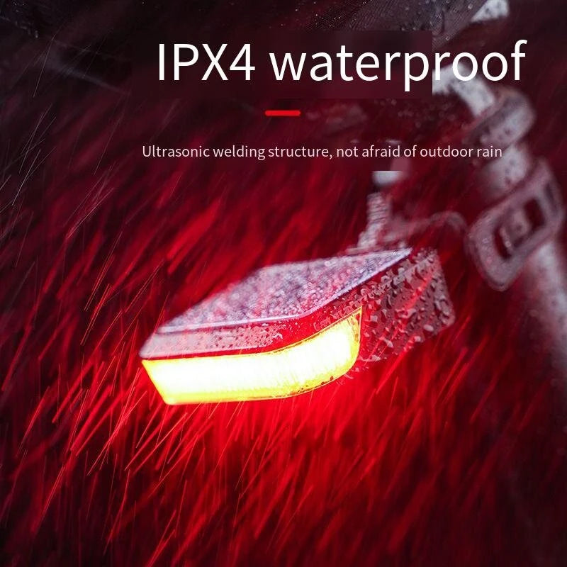 Bikight Solar Bike Taillight 600mAh Battery 6 Light Modes Type-C Solar Charging Waterproof Bicycle Rear Light for MTB Bike Motorcycle Electric Vehicle
