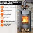 IPRee Heat Powered Stove Fan with Cover Heat Efficient Wall Mounted Thermometer Eco-Friendly Fireplace Fan Portable Heater 10 Blades