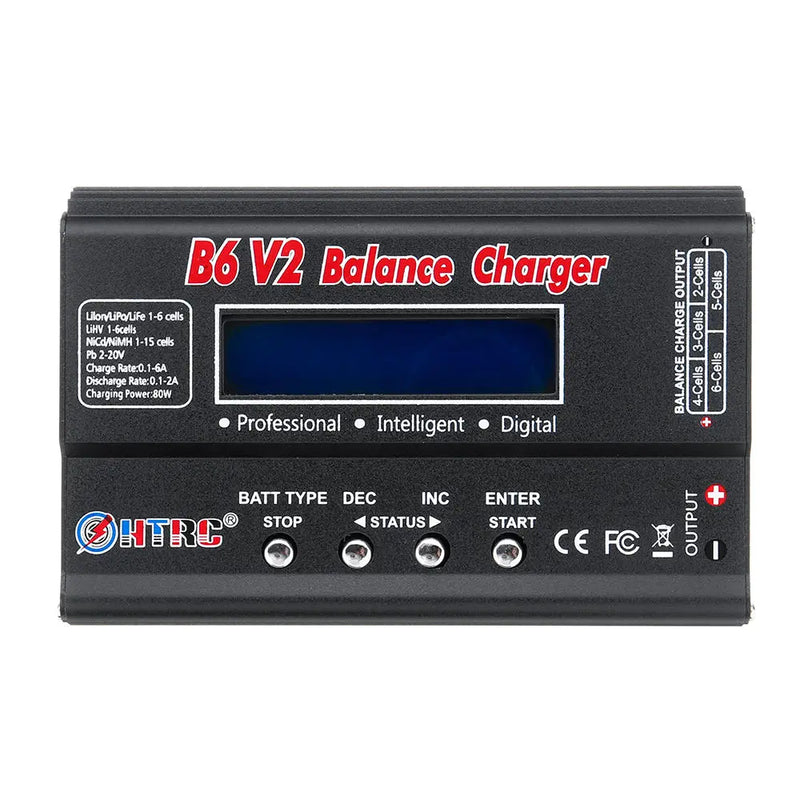 HTRC B6 V2 80W 6A DC 1-6S Battery Balance Charger Discharger for LiPo Battery LiHV Battery