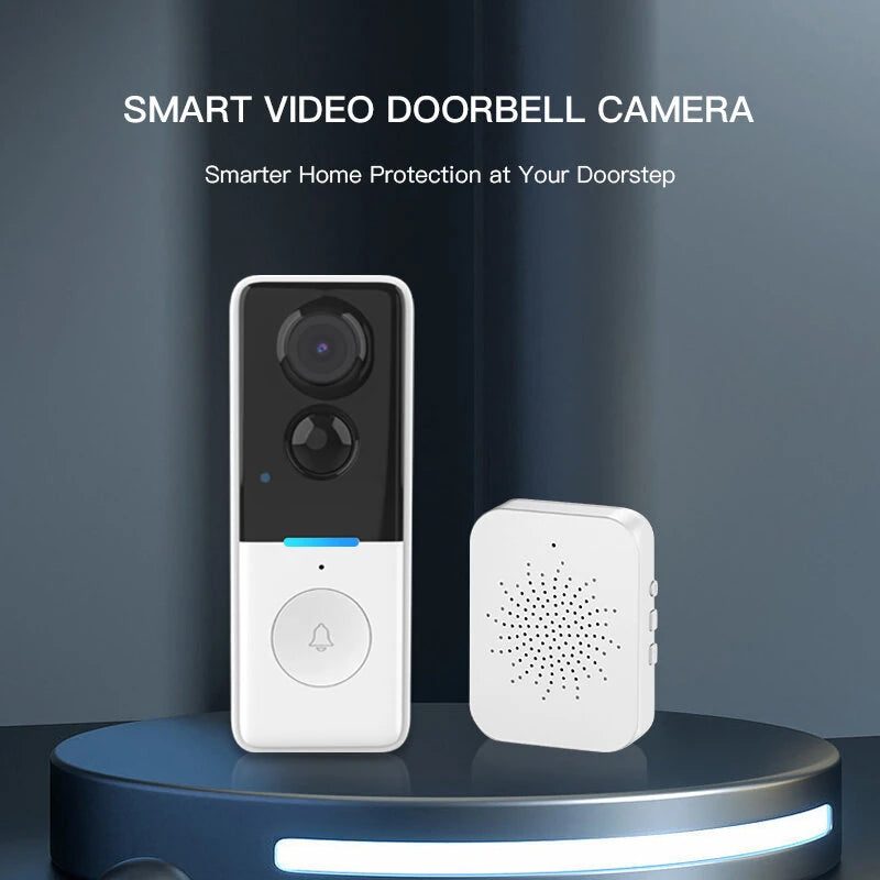 Tuya Smart Video Doorbell Camera 1MP HD 120 Degree View PIR Motion Detect Two Way Audio Night Vision IP65 Waterproof Wireless WiFi Visual Doorbell