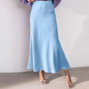 VONDA Women Bustle Skirt Fashion Elegant Overskirts Comfy Touch Solid-color Bottom Skirt Plus Size for Women