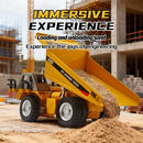 TRASPED HG4-243 HG4-301 HG4-431 RTR 1/64 2.4G Mini RC Car Alloy Forklift Excavator Dump Truck Support App Remote Controlled LED Light Sound Engineering Vehicle Two Speed Desktop Toys Model Collection Gift For Boys