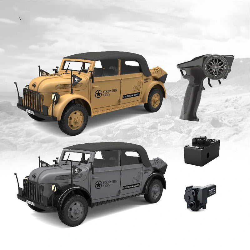 HG HG4-51 TRASPED 1/18 2.4G 4WD RC Car STEYR 1500A Command Vehicle LED Light Simulated Sound Smoke Crawler Off-Road Climbing Truck RTR Full Proportional Models Toys