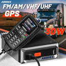 ABBREE AR-7600 V2 30W GPS Dual Band Walkie Talkie with NOAA Weather Alert Air Band Receive DTMF 500 Channels Long Range Wireless Copy Frequency Mobile Ham Radio for Car Vehicle