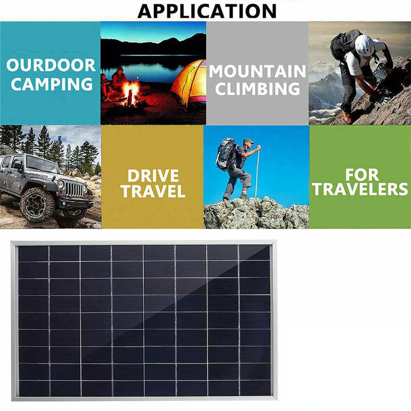 IPRee 10W 12V Solar Panel Charger USB Port Photovoltaic Power Bank Kit Portable Solar Battery Charger for Home/Outdoor Camping/RV/Car