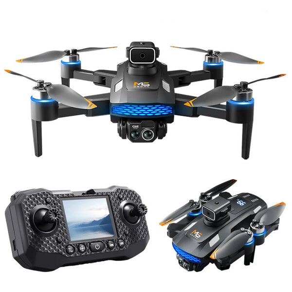WLRC M6 WiFi FPV with LCD Screen Controller HD Dual Camera Servo Gimbal 360 Obstacle Avoidance LED Brushless Foldable RC Drone Quadcopter RTF