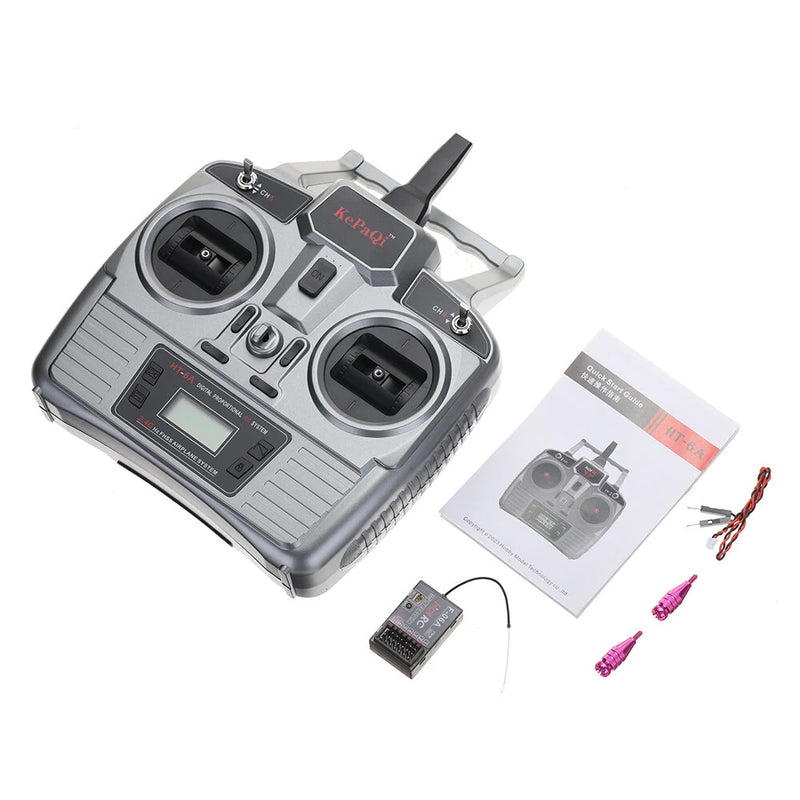 KPQRC HT-6A 2.4Ghz 6CH PWM FHSS Transmitter Remote Control with F-06A Receiver For RC Aircraft Car Boat Tank