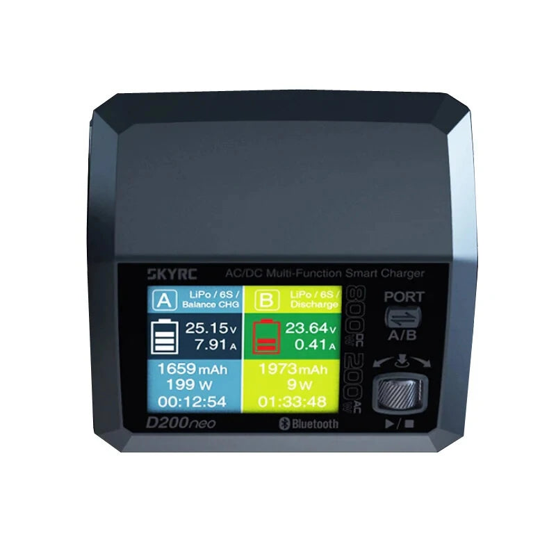 SKYRC D200NEO AC200W DC800W 20A*2 PD3.0 Dual Channel Lipo Charger for LiPo LiHV LiFe Lilon NiMH NiCd Pb Battery
