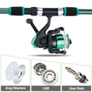 Sougayilang Spinning Fishing Rod Reel Combos 1.8M Telescopic Rod with 5.2:1 3BB Fishign Reel Max Drag 5kg Full Fishing Kit-Green