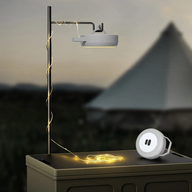Outdoor Camping Portable Tape Measure Light Tent Camping Canopy Ambient Lighting Decorative Light Ambient Light Retractable Led String Light