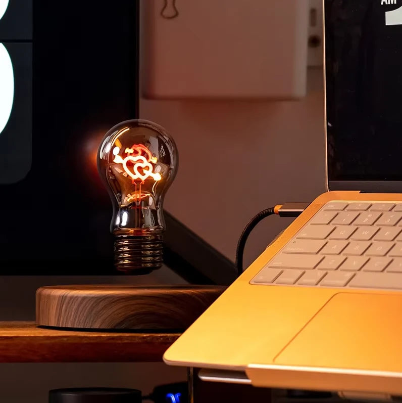 Magnetic Levitation Light Bulb Creative Personality Atmosphere Night Light Bedroom Study Desktop Technology Ornaments Valentine'S Day Gift