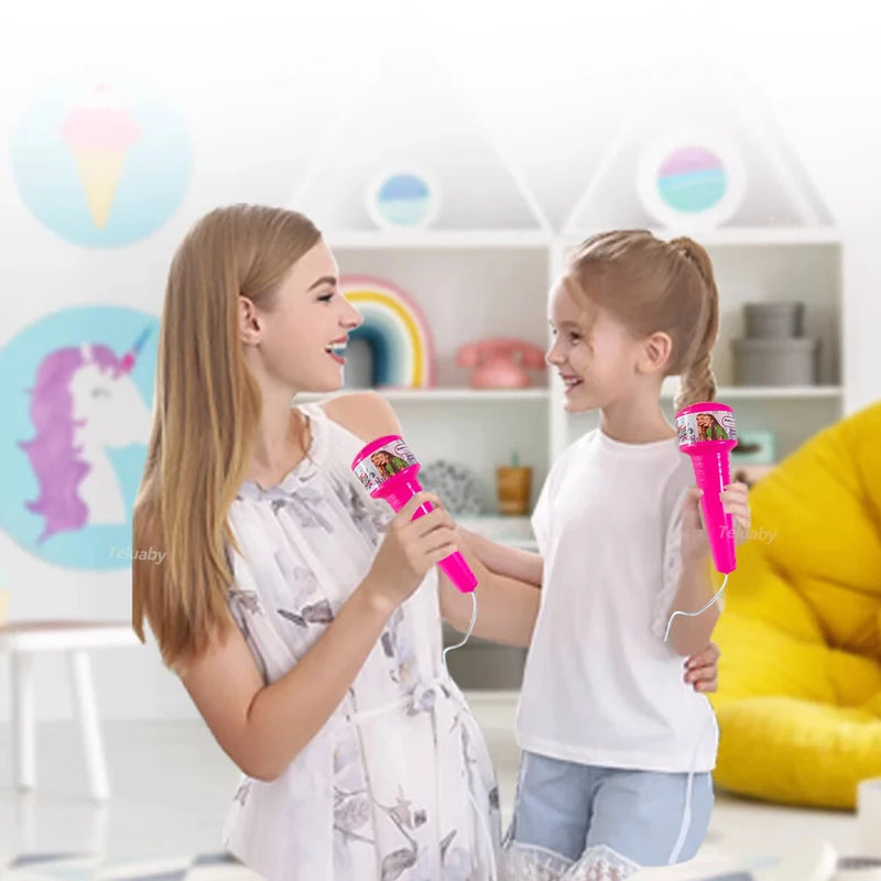 Super Cool 5-light Microphone with Stand Karaoke Songs Musical Instrument Kids Toys