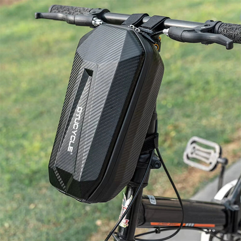 DTUCYCLE 3/4L Electric Bike Bag Waterproof Double Zipper Front Hanging Bag for Electric Bicycle Scooter