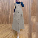 ZANZEA Women Maxi Dress Solid Color Wide Halter Dress Comftable Workwear Wide Straps Long Dress Plus Size