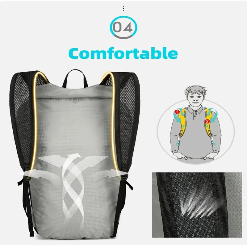 IPRee Breathable Foldable Mountain Riding Backpack Waterproof Large Capacity Sports Backpack Portable Hiking Backpack Travel