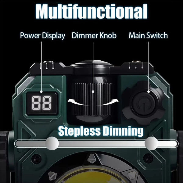 IPRee Solar Camping Lamp with Magnet & Adjustable Bracket 5 Modes Outdoor Waterproof Lantern for Tent, Hiking, Emergency Lighting