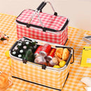 IPRee Folding Basket Picnic Basket Outdoor Handheld Basket Insulation Box Household Supermarket Shopping Storage Basket