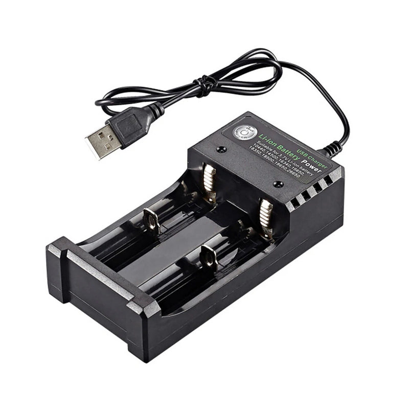 2 Slot 18650 Battery Charger CH2 USB DC 5V 1-2A Input DC 4.2V 1000mA Output for 3.7V Li-ion Battery 10440 14500 16340 16650 18350 18500 26650