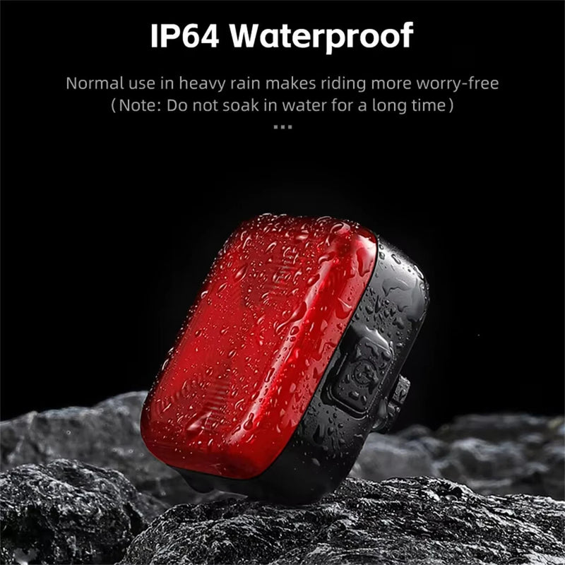 WEST BIKING 20LM LED Square Bicycle Taillight Type-C Charging Waterproof 5 Modes Warning Bike Rear Light for MTB Seat Post/Saddle