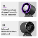 Tevorex Portable Ice Cooling Handheld Small Fan High-speed Rechargeable 3000mAh Battery 199 levels Wingspeed Adjustable LCD Digital Display for Outdoor or Indoor