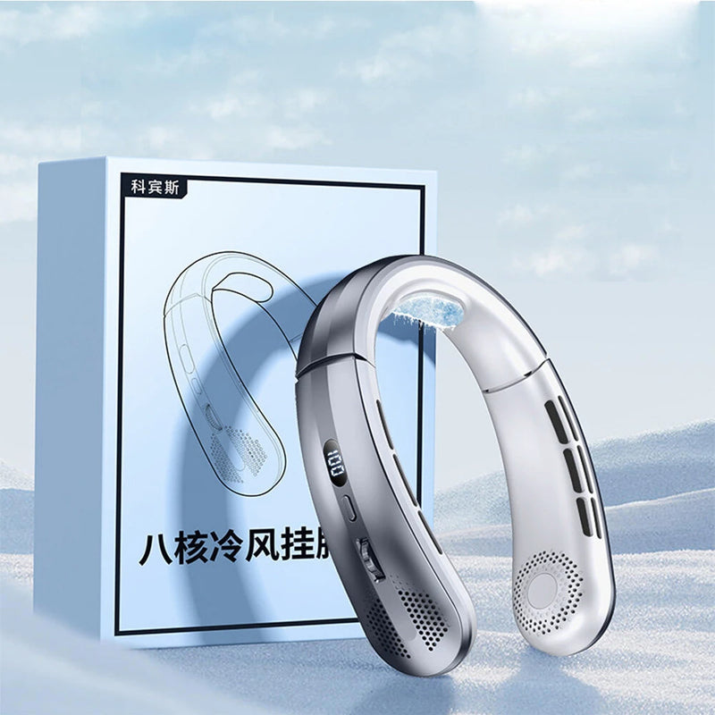 Tevorex Portable Neck Fan 5000mAh USB Rechargeable Lightweight Bladeless Silent Design 100 Gear Adjustable Speeds Electric Fans for Outdoor Sports